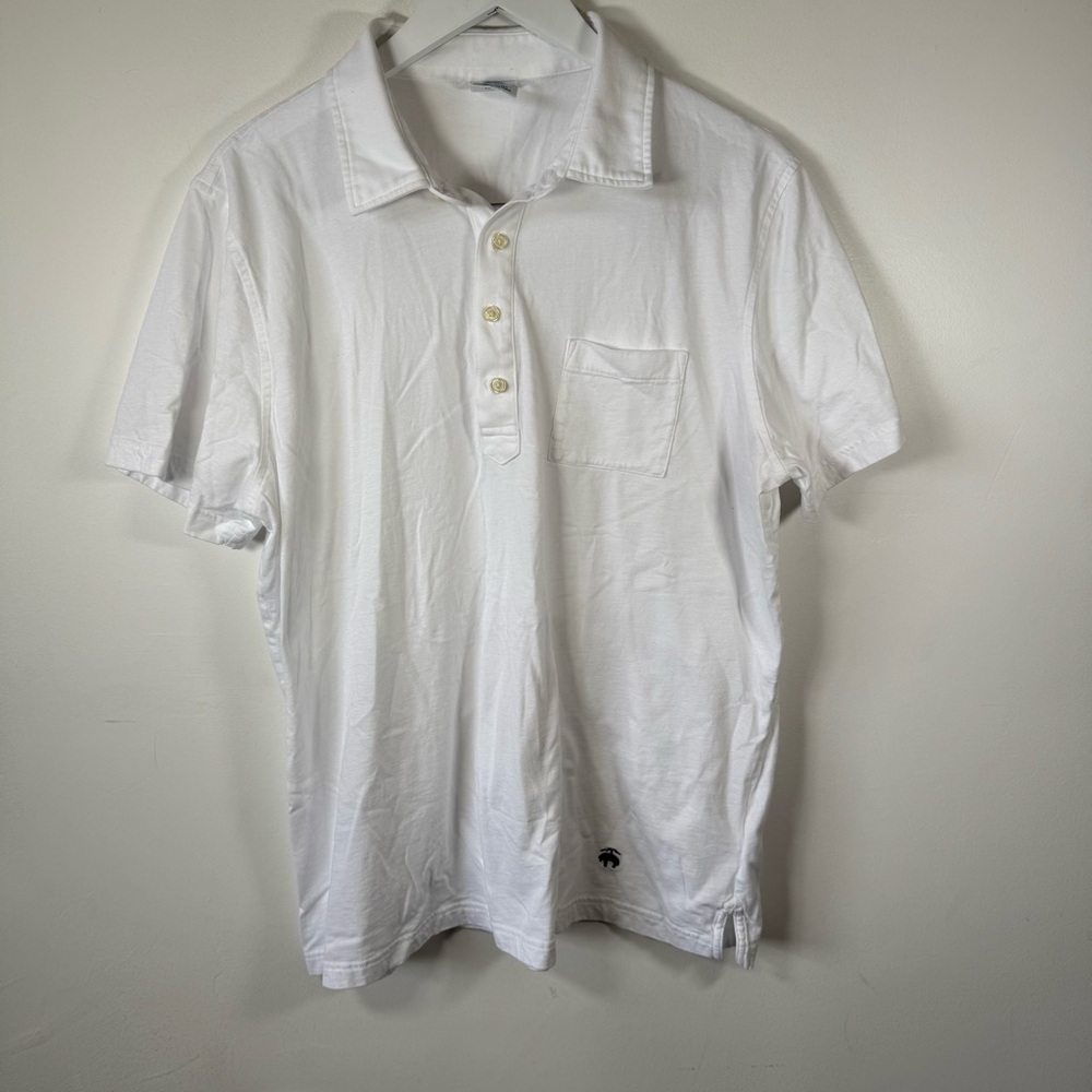 Brooks Brothers Men’s Polo Shirt XL White – 1818 Collection, 100% Cotton, Pocket